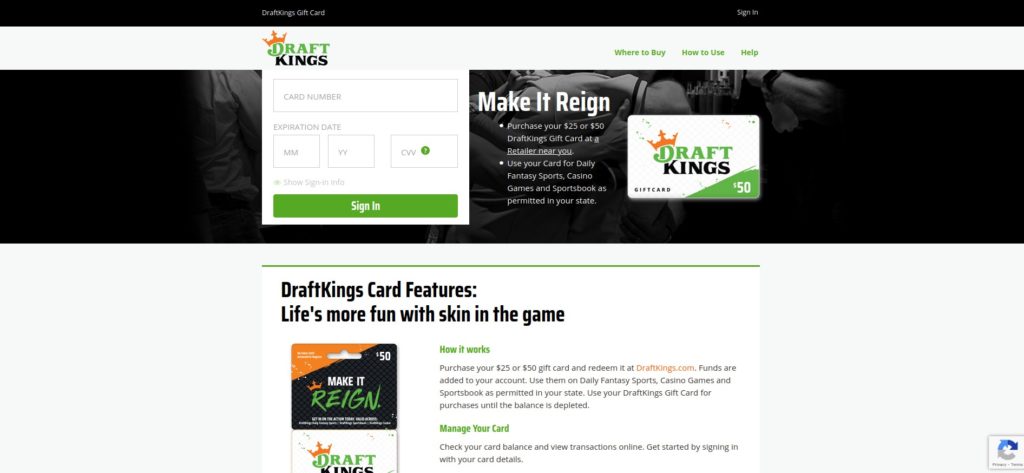 Draftkings Gift Card Online